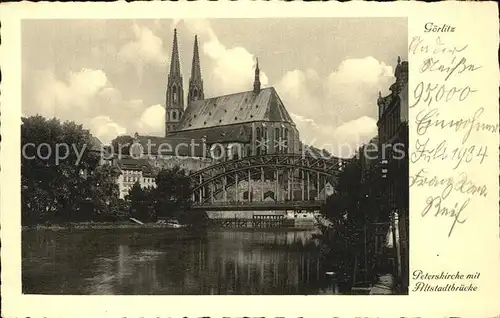 Goerlitz Sachsen Peterskirche Altstadtbruecke Kat. Goerlitz