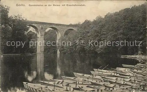 Goerlitz Sachsen Gondelstation Neisse Eisenbahnviadukt Kat. Goerlitz