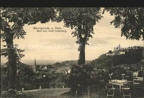 Wernigerode Harz Blick vom Hotel Lindenberg Kat. Wernigerode