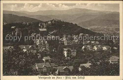 Wernigerode Harz Blick vom Schloss Kat. Wernigerode