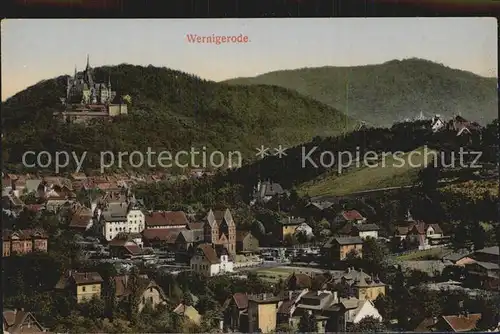 Wernigerode Harz Stadtansicht Schloss Kat. Wernigerode