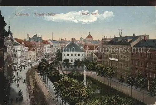 Chemnitz Theaterstrasse Roter Turm Kat. Chemnitz