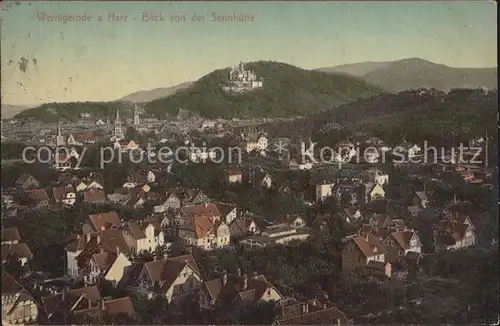 Wernigerode Harz Blick von der Sennhuette Kat. Wernigerode