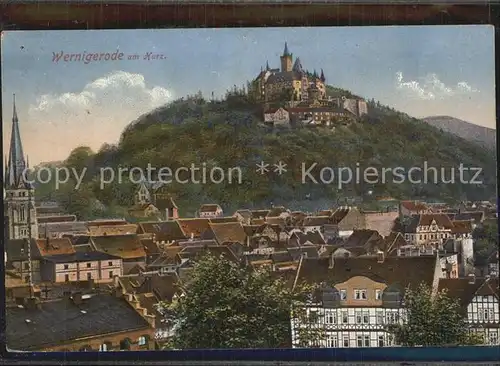 Wernigerode Harz Blick aud das Schloss Kat. Wernigerode