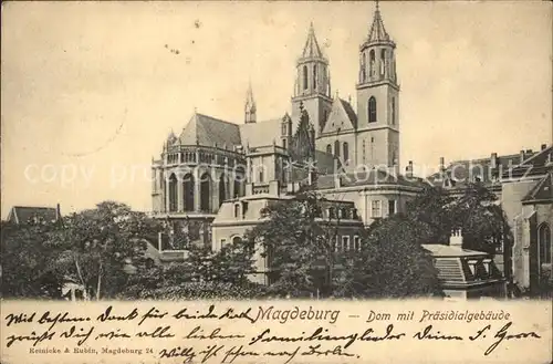 Magdeburg Dom mit Praesidialgebaeude Kat. Magdeburg