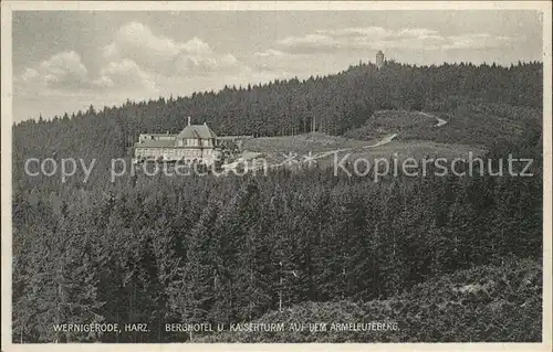 Wernigerode Harz Berghotel und Kaiserturm auf dem Armeleuteberg Kat. Wernigerode