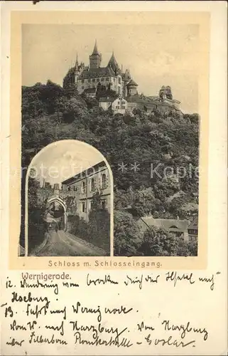 Wernigerode Harz Schlosseingang und Schloss Kat. Wernigerode