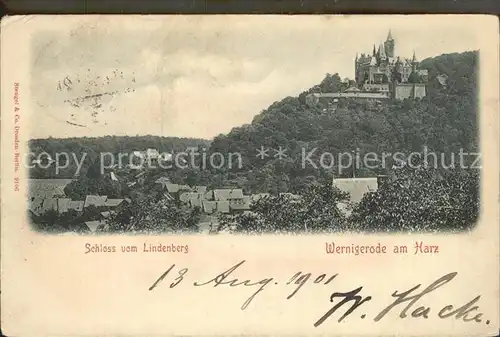 Wernigerode Harz Schloss vom Lindenberg Kat. Wernigerode