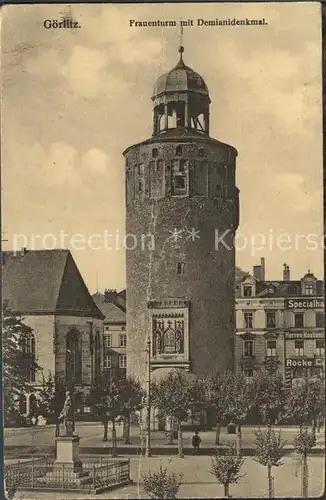 Goerlitz Sachsen Frauenturm mi Demianidenkmal Kat. Goerlitz