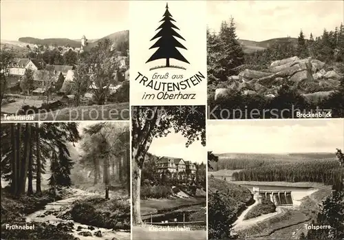 Trautenstein Harz Brockenblick Fruehnebel Talsperre Kinderkurheim Kat. Hasselfelde