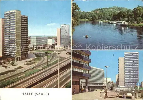 Halle Saale Hochstrasse am Thaelmann Saalepartie Thaelmannplatz Kat. Halle