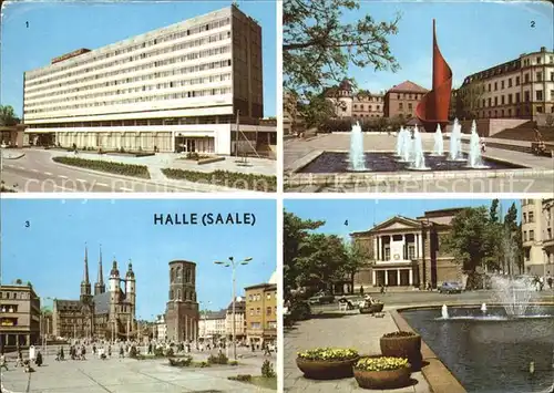 Halle Saale Interhotel Stadt Halle Markt Theater des Friedens Kat. Halle