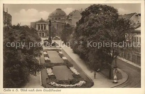 Halle Saale Blick nach dem Stadttheater Kat. Halle