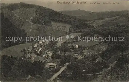 Treseburg Harz Blick vom weissen Hirsch Kat. Treseburg