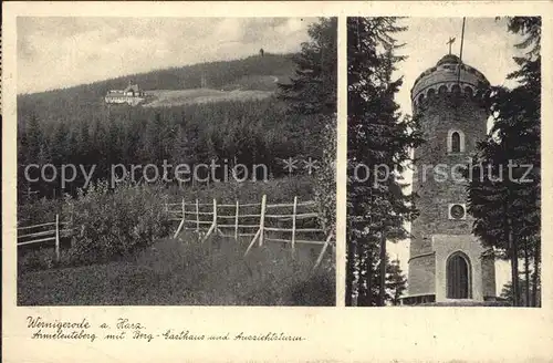 Wernigerode Harz Armeleuteberg Berg Gasthaus Aussichtsturm Kat. Wernigerode