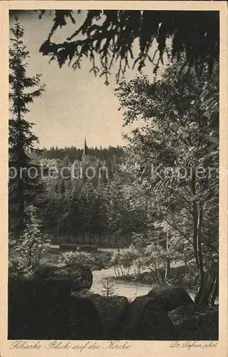 Schierke Harz Blick auf Kirche Kat. Schierke Brocken