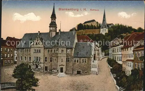 Blankenburg Harz Marktplatz Rathaus  Schloss Kat. Blankenburg