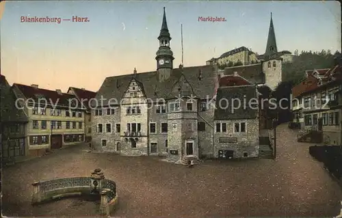 Blankenburg Harz Marktplatz Rathaus Schloss Kat. Blankenburg