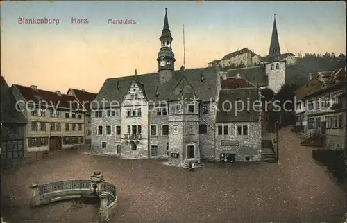 Blankenburg Harz Marktplatz Rathaus Schloss Kat. Blankenburg