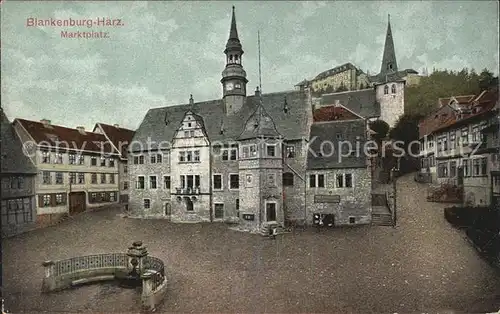 Blankenburg Harz Marktplatz Rathaus Kat. Blankenburg