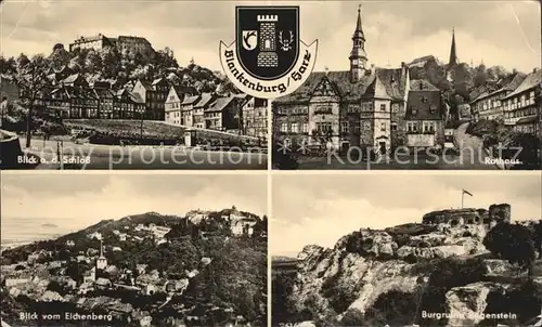 Blankenburg Harz Blick auf Schloss Rathaus Blick vom Eichenberg Burgruine Regenstein Kat. Blankenburg