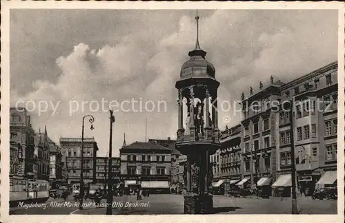 Magdeburg Alter Markt Kaiser Otto Denkmal Kat. Magdeburg