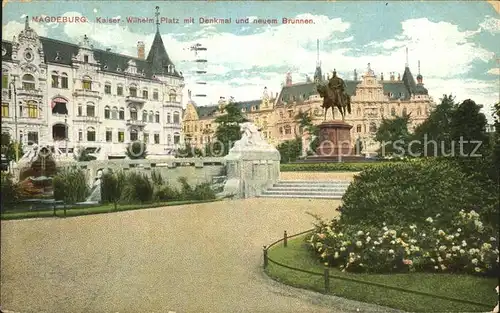 Magdeburg Kaiser Wilhelm Platz Denkmal Neuer Brunnen  Kat. Magdeburg