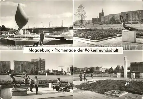 Magdeburg Promenade Voelkerfreundschaft Kat. Magdeburg
