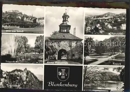 Blankenburg Harz Blick zum Schloss Kloster Michaelstein Kurpark Teufelsmauer Thiepark Kat. Blankenburg