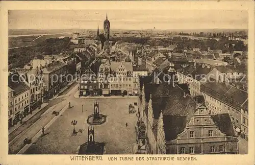 Wittenberg Lutherstadt Blick vom Turm der Stadtkirche  Kat. Wittenberg