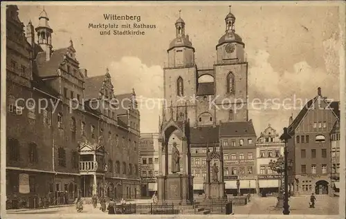 Wittenberg Lutherstadt Marktplatz Rathaus Stadtkirche Kat. Wittenberg