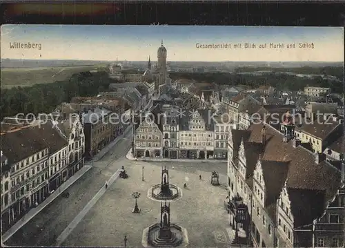 Wittenberg Lutherstadt Blick auf Markt und Schloss Kat. Wittenberg