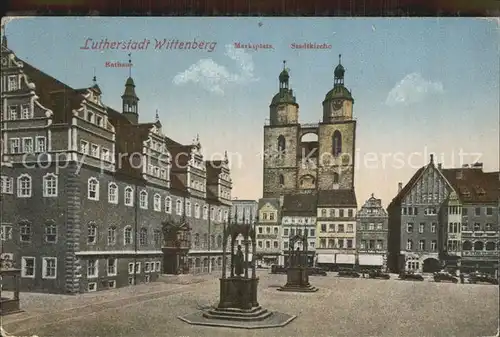 Wittenberg Lutherstadt Marktplatz Stadtkirche Rathaus Kat. Wittenberg