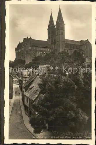 Quedlinburg Schloss Dom Alte Gasse Kat. Quedlinburg