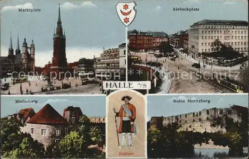 Halle Saale Marktplatz Riebeckplatz Moritzburg Ruine Moritzburg Hallore Kat. Halle