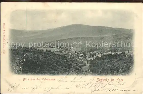 Schierke Harz Blick von Helenenaue Kat. Schierke Brocken