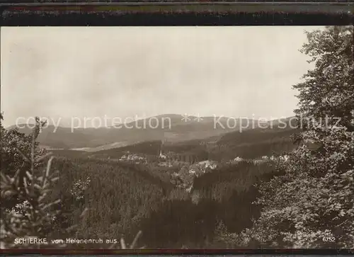 Schierke Harz Blick von Helenenruh Kat. Schierke Brocken