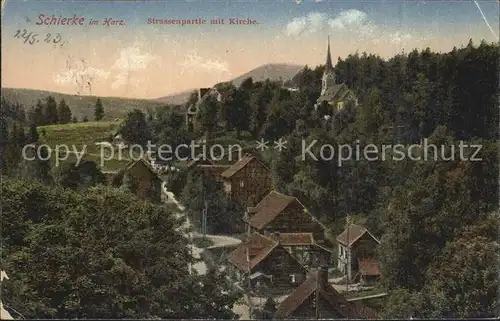 Schierke Harz Strassenpartie mit Kirche Kat. Schierke Brocken