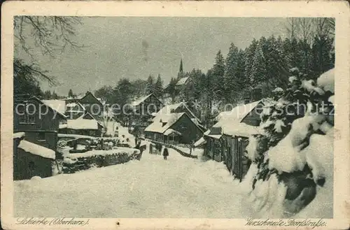 Schierke Harz Verschneite Dorfstrasse Kat. Schierke Brocken