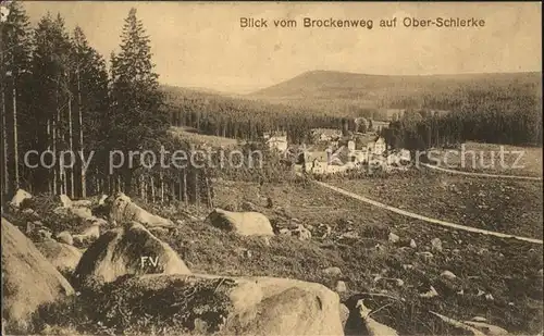Schierke Harz Blick vom Brockenweg auf Oberschierke Kat. Schierke Brocken
