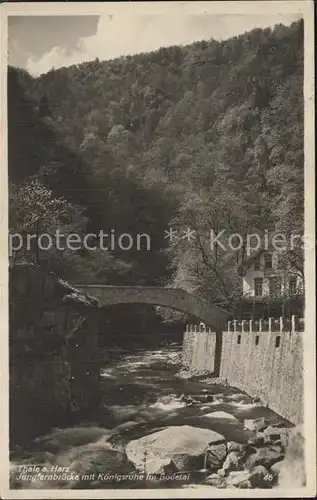 Thale Harz Jungfernbruecke mit Koenigsruhe im Bodetal Kat. Thale