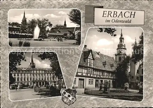 Erbach Odenwald Fontaene Schloss Kirche Kat. Erbach