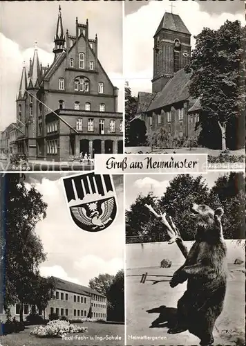 Neumuenster Altenmuenster Rathaus Anscharkirche Textil Fachschule Heimattiergarten Baer Kat. Altenmuenster