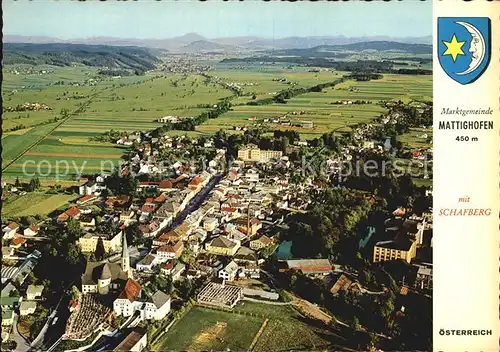 Mattighofen mit Schafberg Fliegeraufnahme Kat. Mattighofen