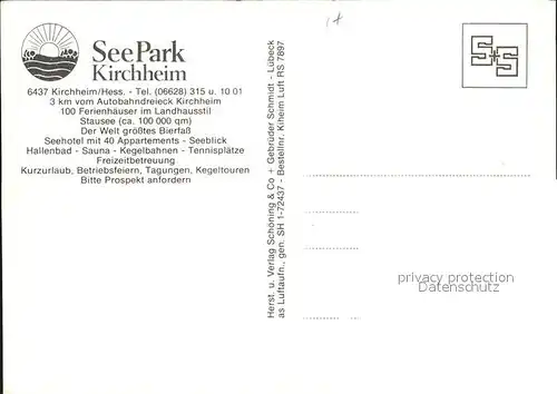 Kirchheim Hessen Seepark Dammbruch August 77 Fliegeraufnahme Kat. Kirchheim