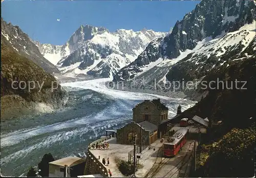 Chamonix Mont Blanc La Gare du Montenvers la Mer de Glacier et les Grandes Jorasse Kat. Chamonix Mont Blanc