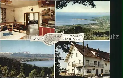 Eichenberg Vorarlberg Cafe Schoenblick Gastraum Bodensee mit Alpenpanorama Kat. Eichenberg