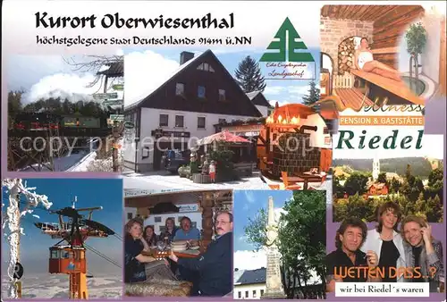 Oberwiesenthal Erzgebirge Gaststaette Pension Riedel Gastraum Wellness Seilbahn Kat. Oberwiesenthal