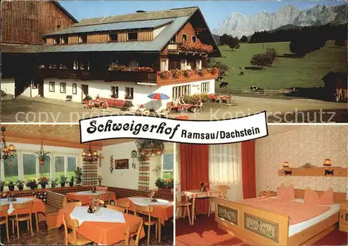 Ramsau Dachstein Steiermark Schweigerhof Gastraum Zimmer Kat. Ramsau am Dachstein
