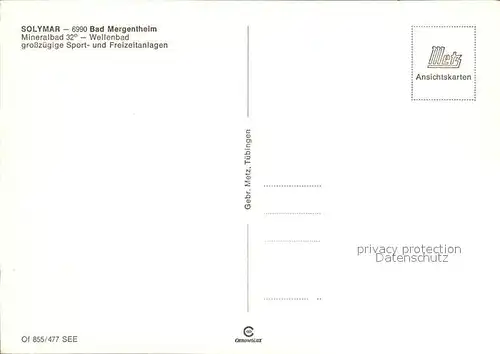 Bad Mergentheim Solymar Mineral und Wellenbad Kat. Bad Mergentheim
